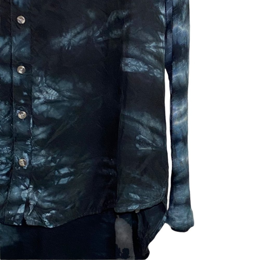 Soft Surroundings High Low Button Up Marbled Patte - image 6